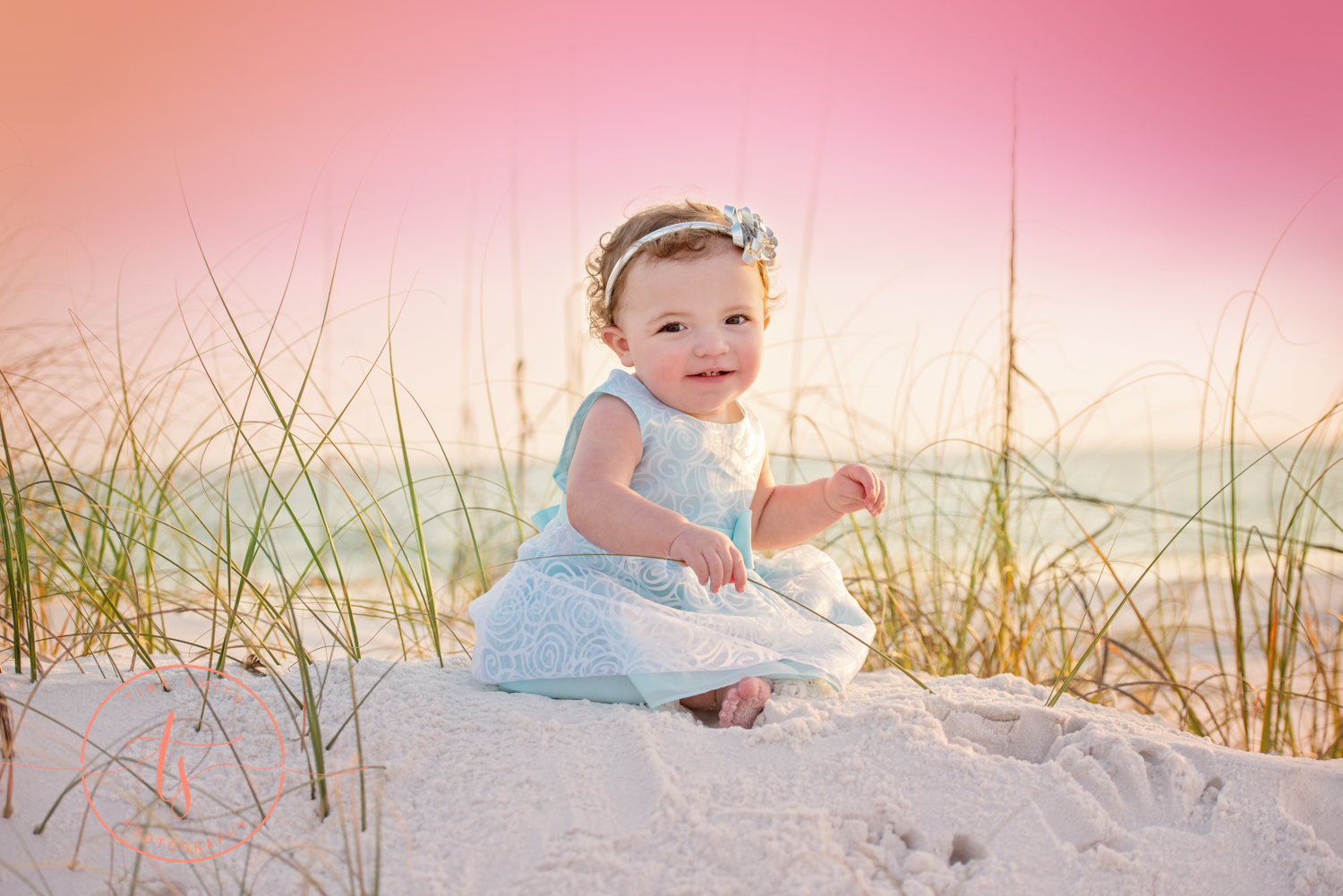 one year portraits on beach in destin