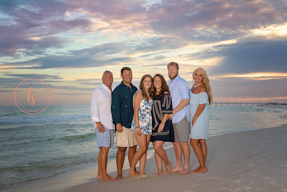 Destin photographer family beach portraits at sunset