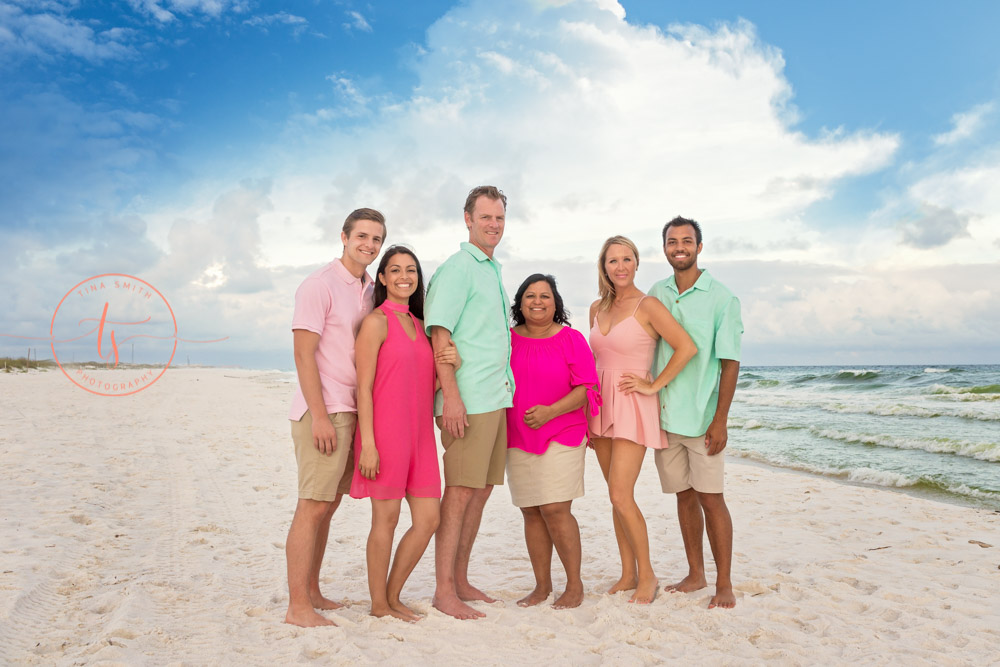 siblings and spouses destin family beach photographer