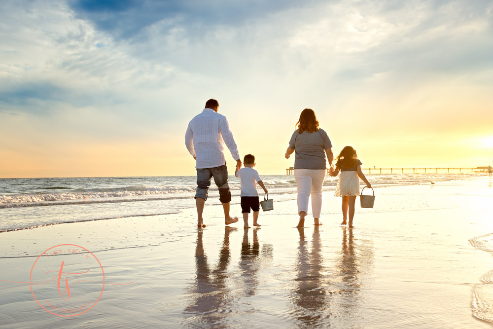 family in destin on beach for photography