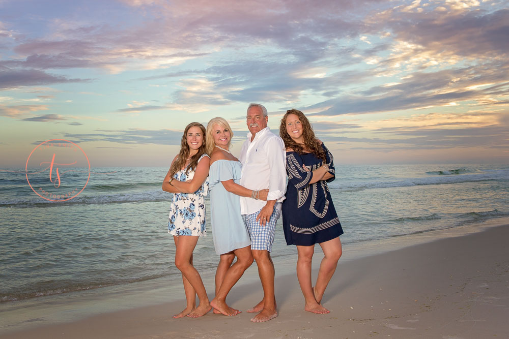 family beach portraits on destin beach