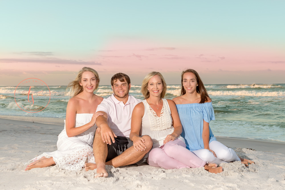 watersound photographer family on the beach at sunrise 